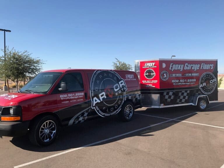 Armor-Kote Epoxy Garage Floors service van and trailer